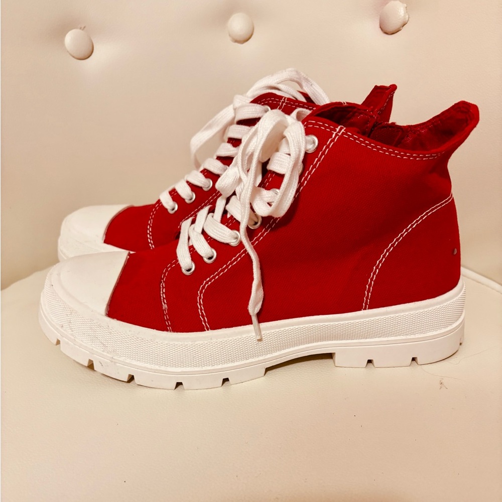 Red High-Top Sneakers